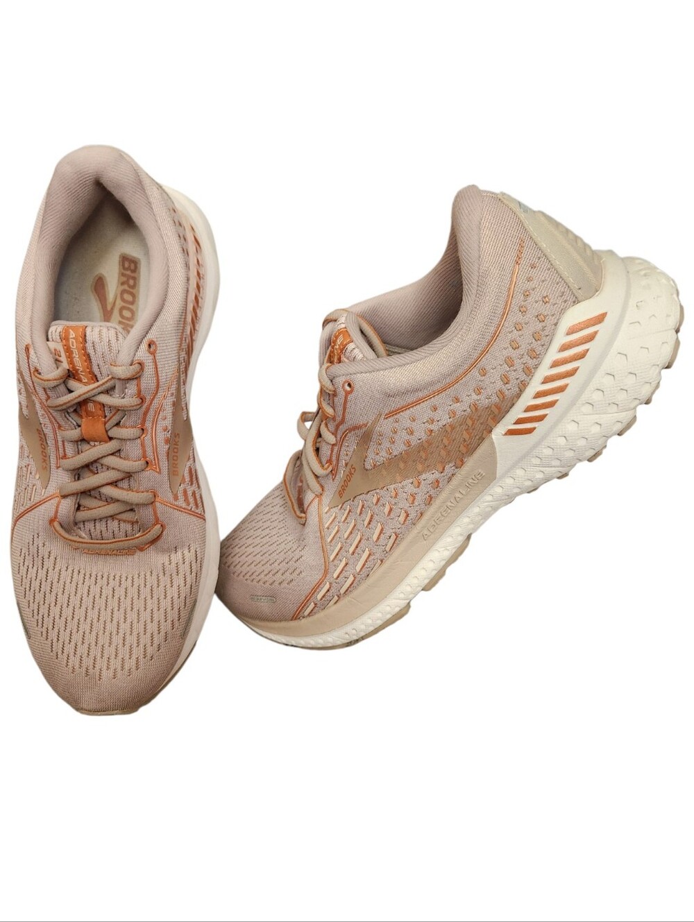 Brooks Adrenaline GTS 21 Stability Running Shoes Rose Gold Peach Tan Size 9